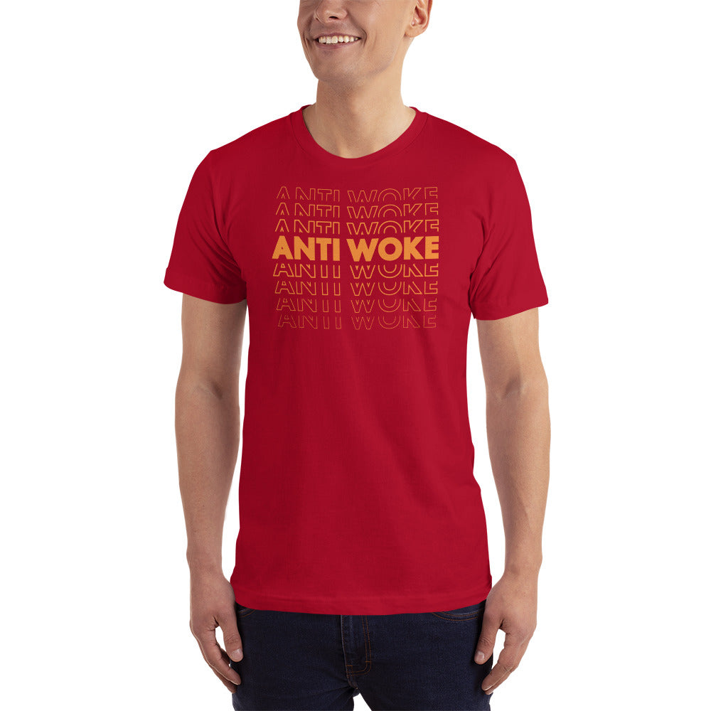 Anti Woke Echo (Orange) - USA MADE Unisex T-Shirt